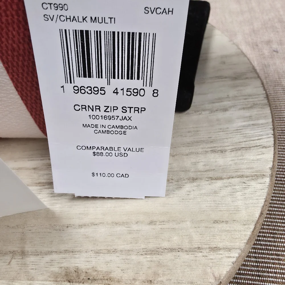 Coach Red and Blue Striped Wristlet NWT - Picture 2 of 7